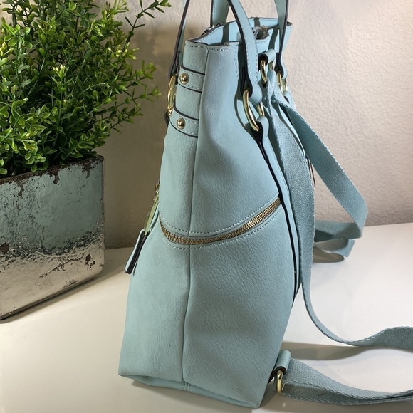 Max Studio Light Blue Studded Backpack - Picture 4 of 12